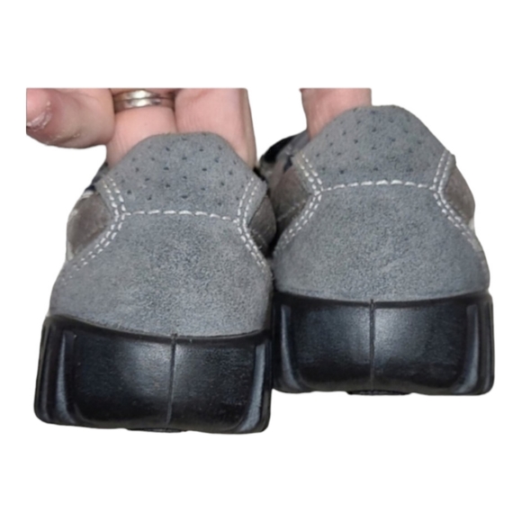 Ecco Childrens Grey blue Leather velcro Sneaker hiking shoes EU 28 USA 11 C - Picture 12 of 16